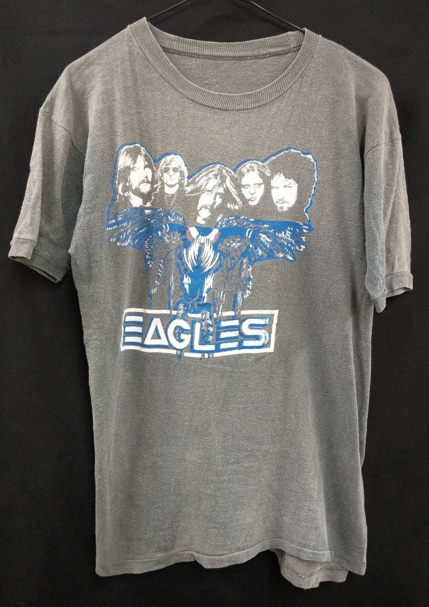 [80s] EAGLES イーグルス パキスタン綿 パキメン Tee Tシャツ グレー系 Vintage ヴィンテージ 店舗受取可