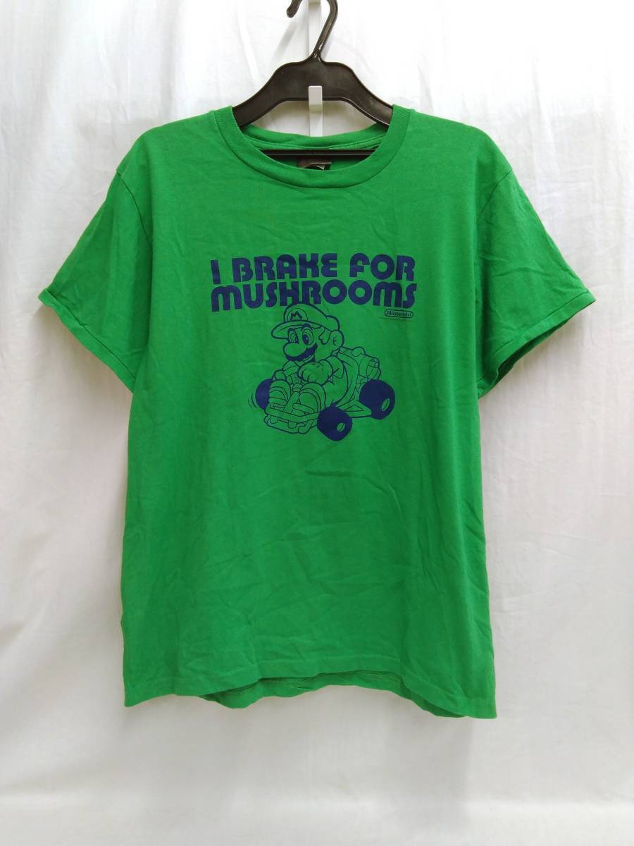 [90s] Changes MARIO マリオ 半袖Tシャツ 緑 グリーン M USA製 コットン ヴィンテージ 古着 店舗受取可