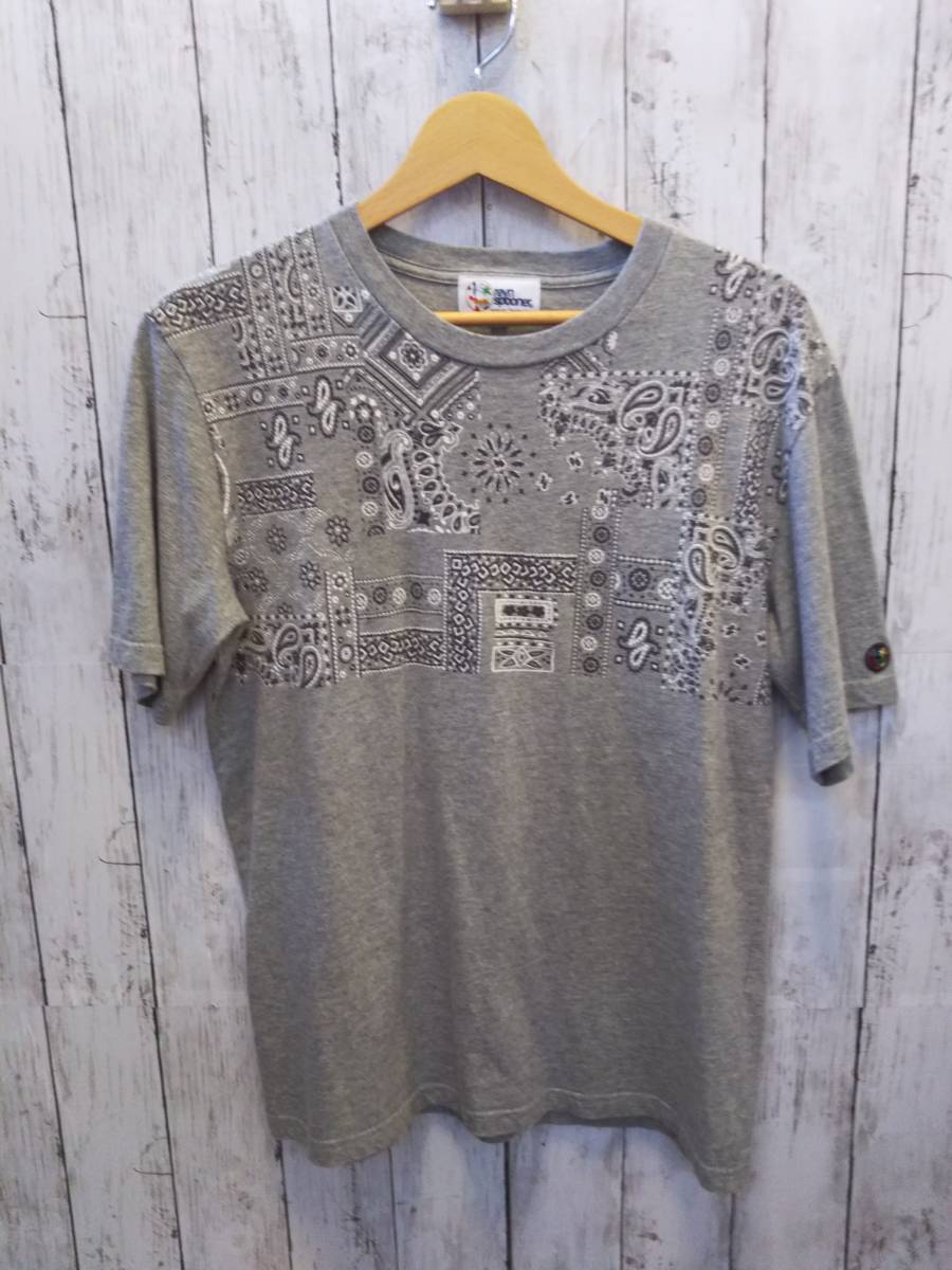 reyn spooner レインスプーナー 3217-699-4278 UNITED ARROWS 半袖Tシャツ グリーン レーベル バンダナ柄 メンズ グレー コットン M_画像1