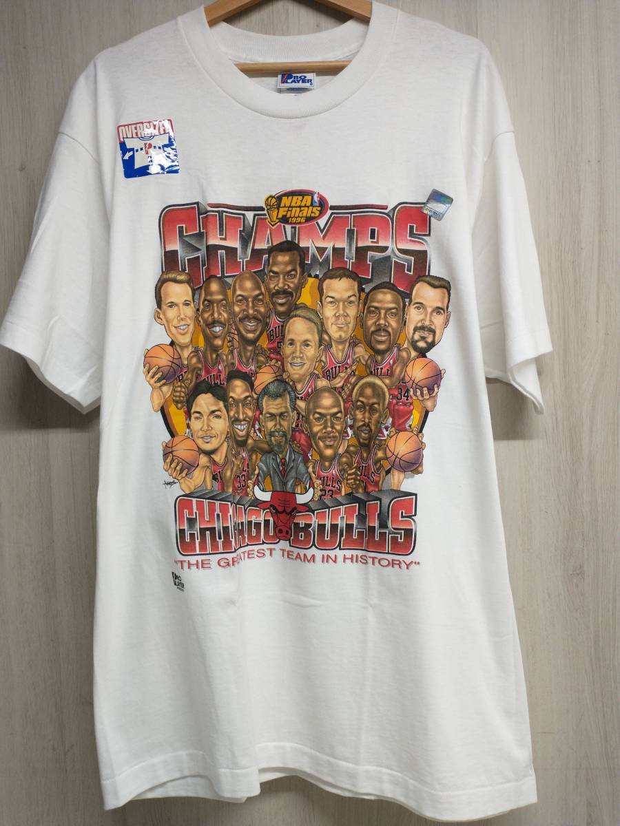 PRO PLAYER NBA Finals 1996 CHAMPS T プロ プレイヤー エヌビーエー ファイナルズ チャンプス 90s ヴィンテージ 半袖Tシャツ USA製_画像1