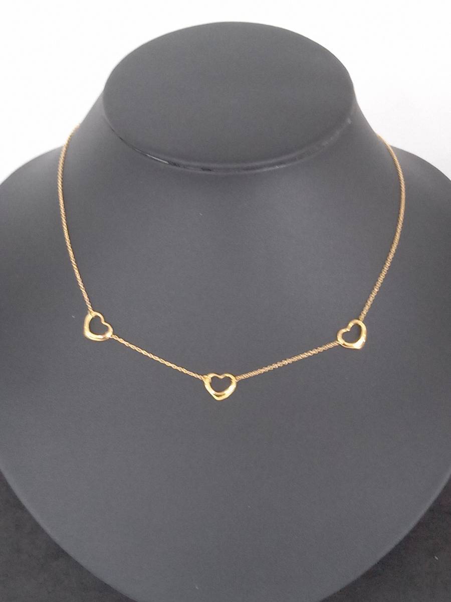 tiffany&co オープンハート K18 750 3P ネックレス ゴールド - www ...