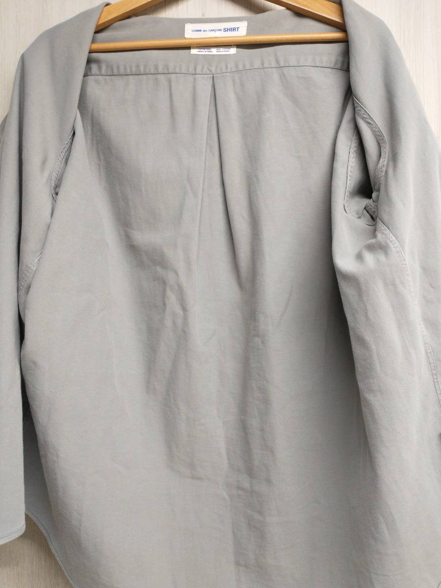 COMME des GARCONS SHIRT コムデギャルソンシャツ 1992 バーコードシャツ メンズ 半袖シャツ グレー S 綿 コットン Made in France_画像6