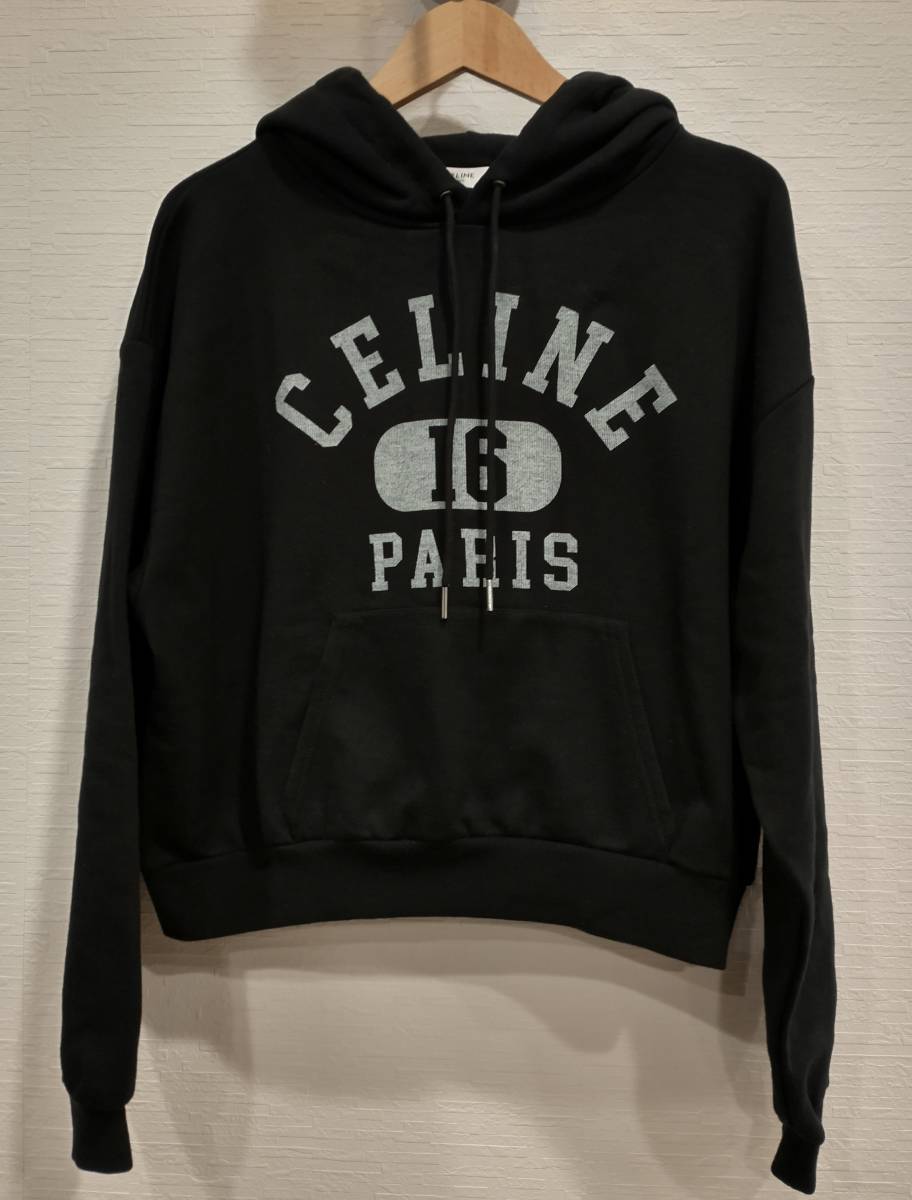 CELINE 21AW ''CELINE 16 PARIS'' ロゴ ルーズ ブラック スウェットシャツ 2Y521450I セリーヌ