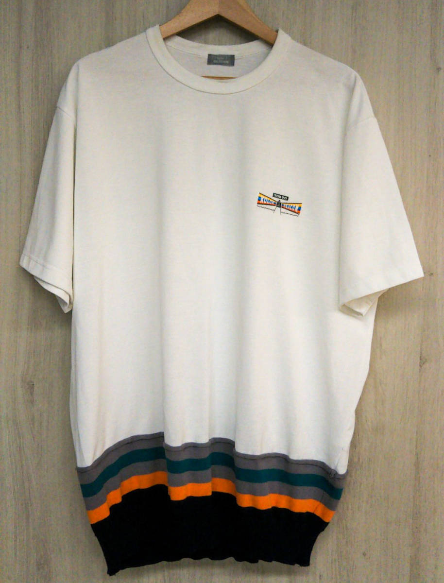 kolor / BEACON カラー ビーコン ホワイト×ボーダーニット切替 カットソー 半袖Tシャツ [20SBM-T14238S] ドッキング 日本製 メンズ [3]_画像1