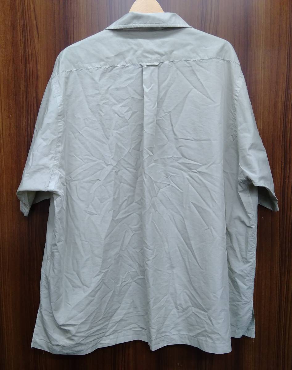 HERILL へリル Cotton Silk Open Collar Shirt 22-050-HL-8060-1 ベージュ サイズ3 半袖 オープンカラー シャツ ビッグシルエット_画像2