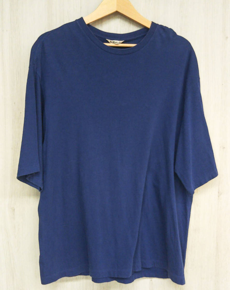 AURALEE オーラリー SEAMLESS CREW NECK HALF SLEEVED TEE シームレス 半袖Tシャツ [A9ST02ST] ブルー系 日本製 メンズ [4]