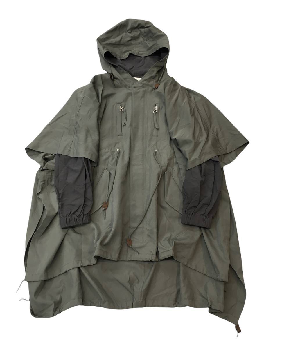 本命ギフト WOOL 19AW ジーヴィージーヴィー G.V.G.V. ◆ GABARDINE (06039) 冬 グリーン系 グレー サイズ36 COAT LAYERED PONCHO Sサイズ 本命ギフト WOOL 19AW ジーヴィージーヴィー G.V.G.V. ◆ GABARDINE (06039) 冬 グリーン系 グレー サイズ36 COAT LAYERED PONCHO Sサイズ