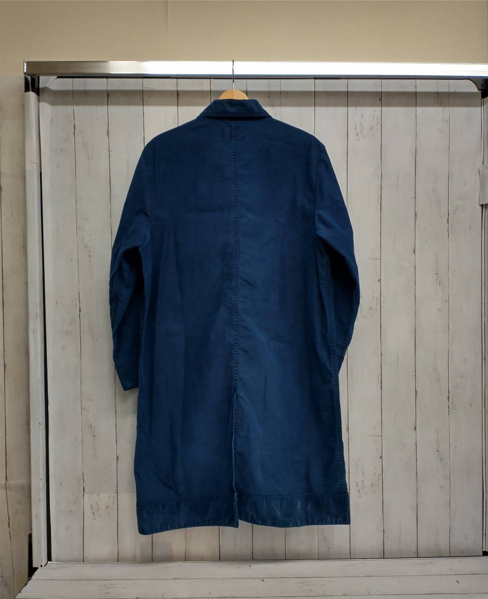 【値下げ】HEADGOONIE MOLESKIN COAT 藍染 ヘッドグーニー モールスキン コート インディゴ ショップコート ワークコート 日本製_画像3