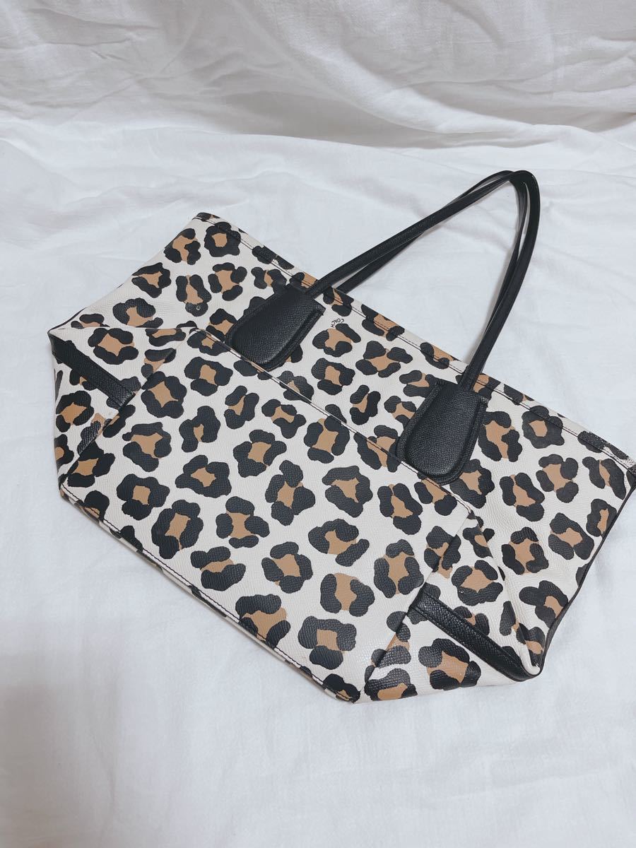 希少 レア/コーチ coach トートバッグ レオパード 豹柄 A4可 大 希少 レア/コーチ coach トートバッグ レオパード 豹柄 A4可 大