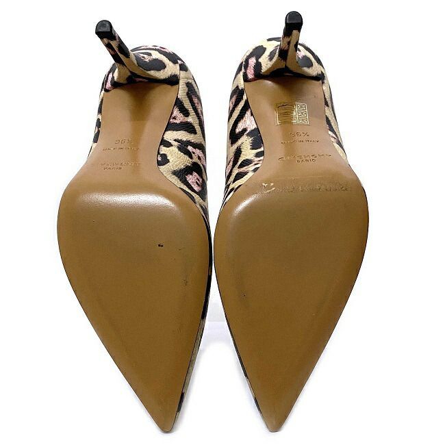 ジバンシー パンプス ベージュ レオパード 美品 23.5cm コーティング レザー 中古 GIVENCHY 靴 ヒール_画像5