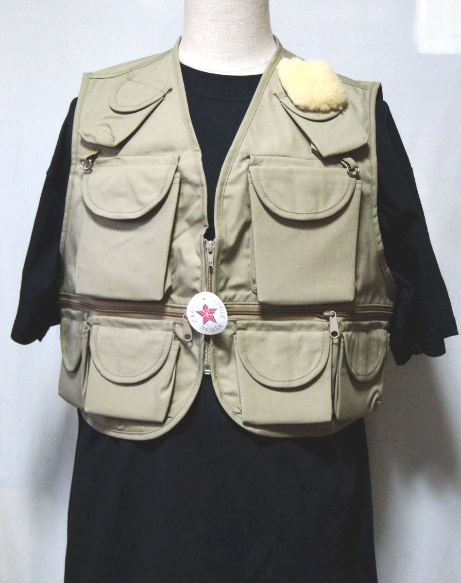 90's デッドストック アイデール Made in U.S.A. フィシングベスト タイプショート SIZE/S IDEAL Fishing-Vest 送料込 _画像2