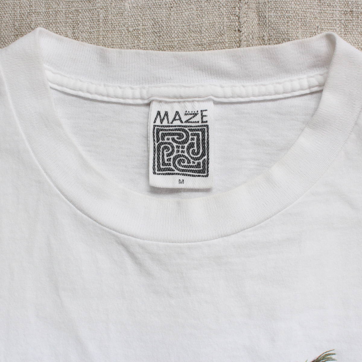 1993年 MAZE NATURE ヴィンテージTシャツ アート USA製 アメリカ 古着 画家 イラスト グラフィック デザイン フラワー STUDIO Q レア 花柄_MAZE Mサイズ 100%コットン