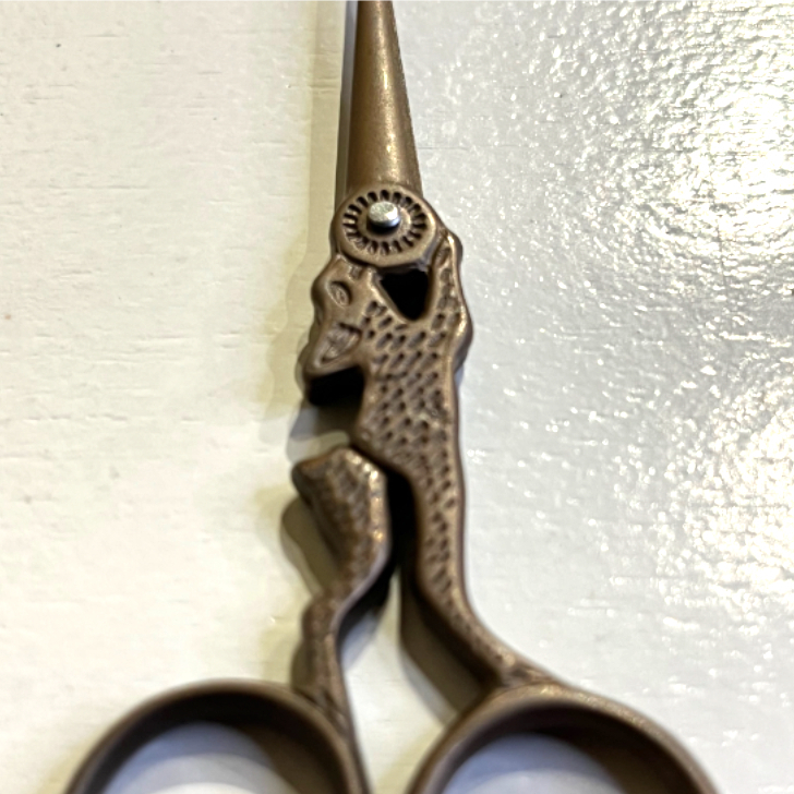  design si The - rabbit Brown scissors tongs antique style thread stamp . sharpness eminent lovely stationery 62482