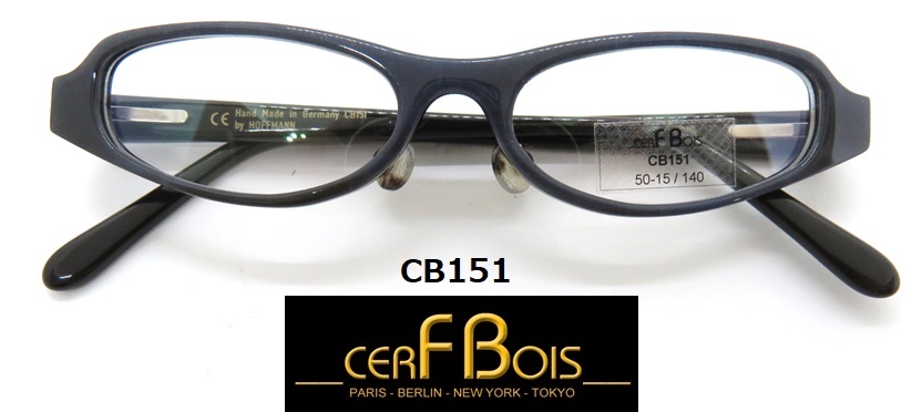 CB151[CERF BOIS cell * boa ] Germany made high class glasses frame blue * gray 