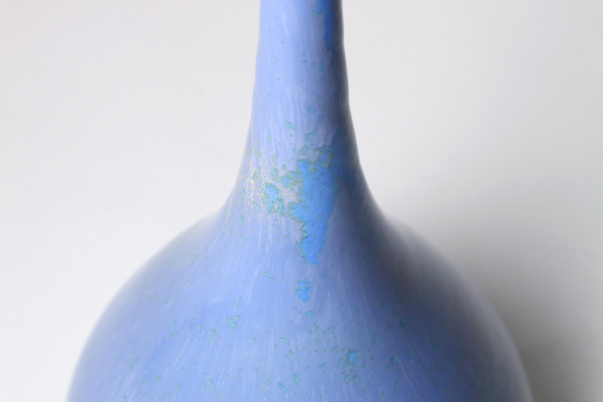 イタリア人芸術家 グエツリーノ・トラモンティ 花瓶 48.5cm 青 / Guerrino Tramonti Vase 現代アート フラワーベース オブジェ 北欧