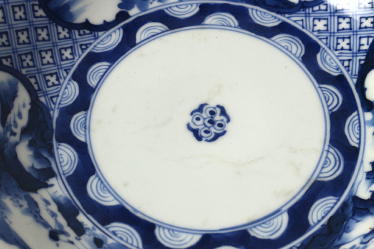 ヤフオク! - 古伊万里 染付 山水風景図 中皿 十七客 木箱 / 銘々皿...