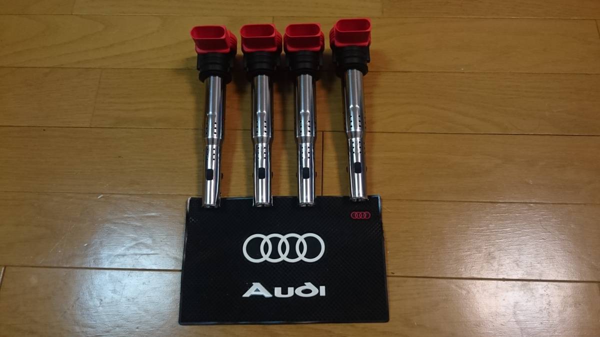 【新品】即納 VW AUDI イグニッションコイル4本 1800cc以上 ポロ、ゴルフ4、ゴルフ5、ニュービートル等 IGNITION COILの画像1