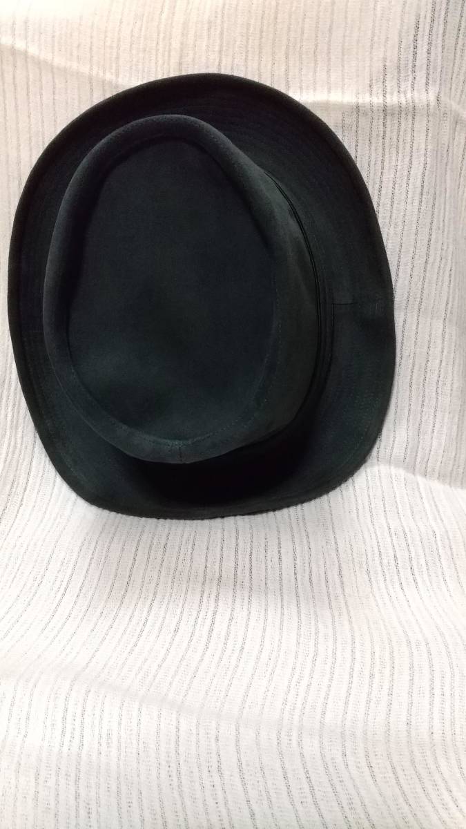 【送料無料】お洒落 シティーファッション 冬用 帽子 高級 ハット ベロア調 濃グレイ ＬＬ サイズ ５９．５ｃｍ 日本製_画像3