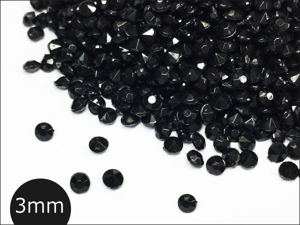 限定3 メール便送料無料 アクリルストーン (228) ブラック 3mm 20g ダイヤ型 黒 手蕓 デコ素材