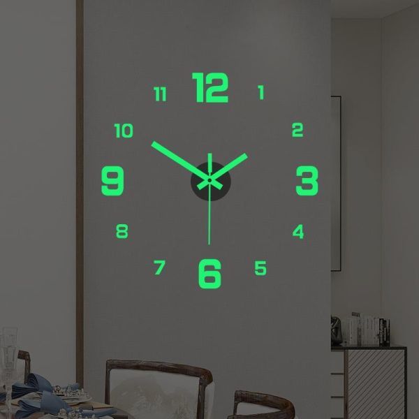 KKm021：3D パノラマ 壁時計 発光ダイヤル デジタル時計 壁掛け 家庭 リビングルーム オフィス 装飾用の画像1