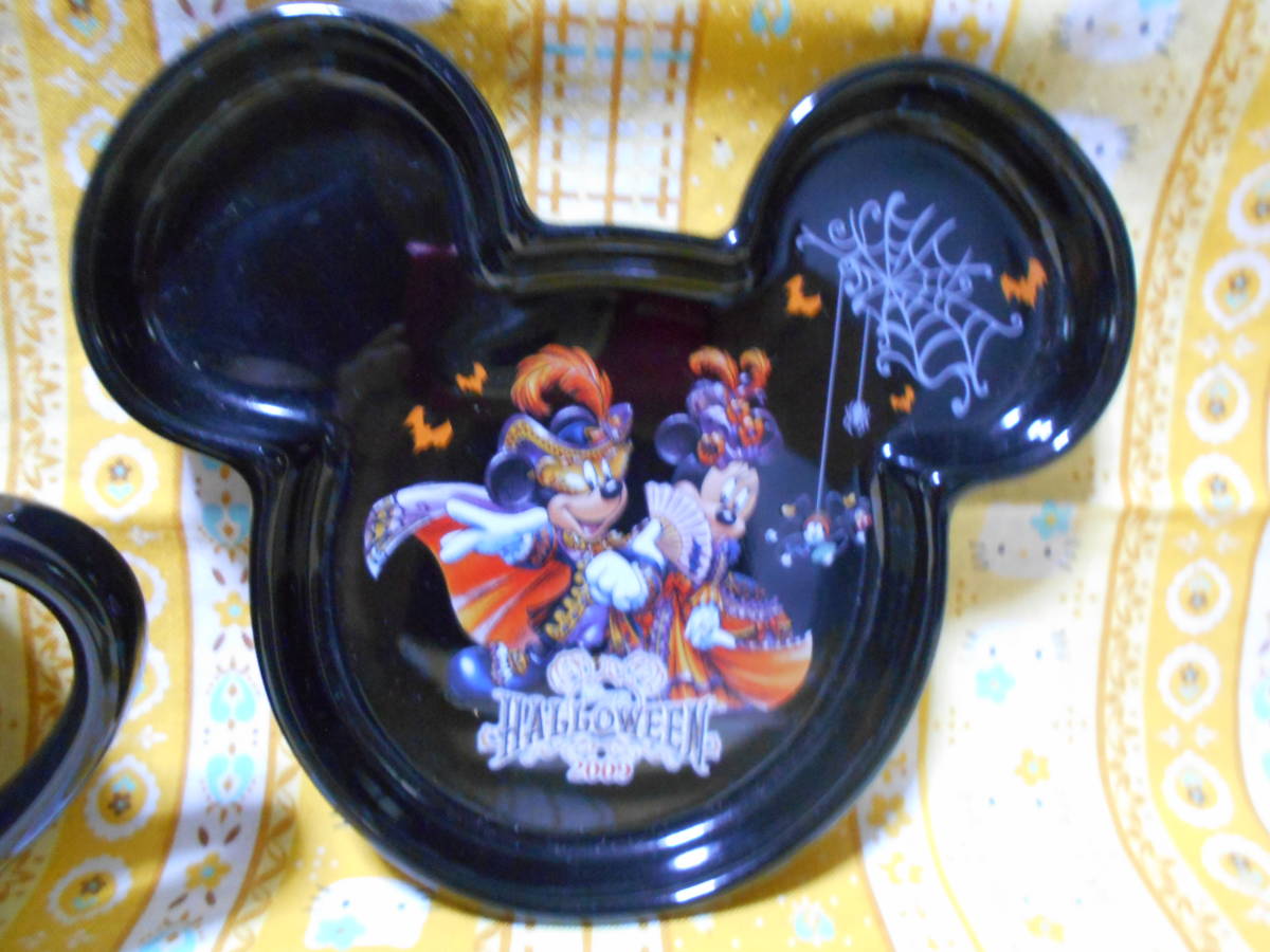 ♪ディズニー美品東京ディズニーシーハロウィン2009陶器製カップ＆ミッキーマウス型プレートセットミニーマウス_画像7