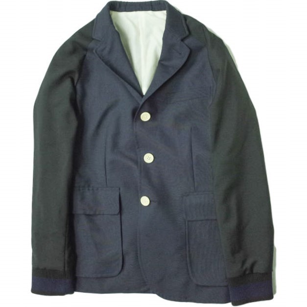 MARKAWARE マーカウェア SPORTS JACKET モヘアフレスコ スポーツジャケット A14A-03JK01C 1 NAVY/BLACK 切り替え 3B テーラード mc68192