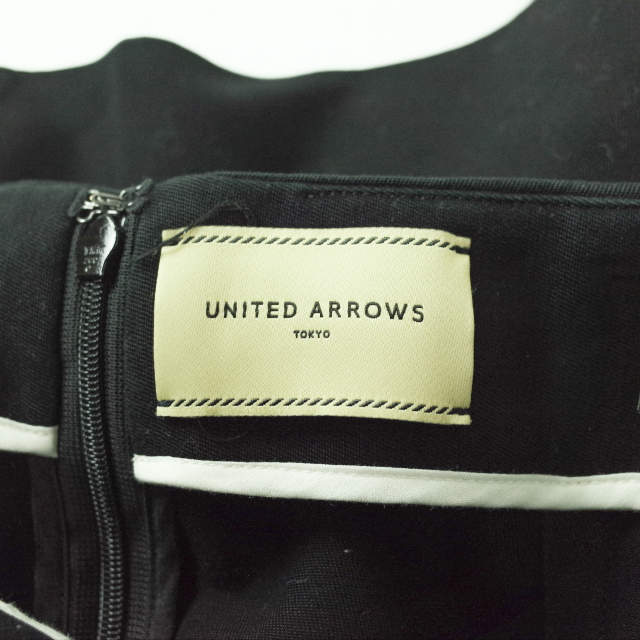 UNITED ARROWS ユナイテッドアローズ 日本製 コットンツイル タイトマキシスカート 1524-257-4758 38 ブラック ロング ボトムス lc31874_画像3