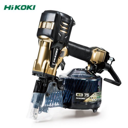 新品 HiKOKI ハイコーキ 75mm 高圧ロール釘打機 NV75HR2 (S) パワー切替機構付 ハイゴールド ケース付
