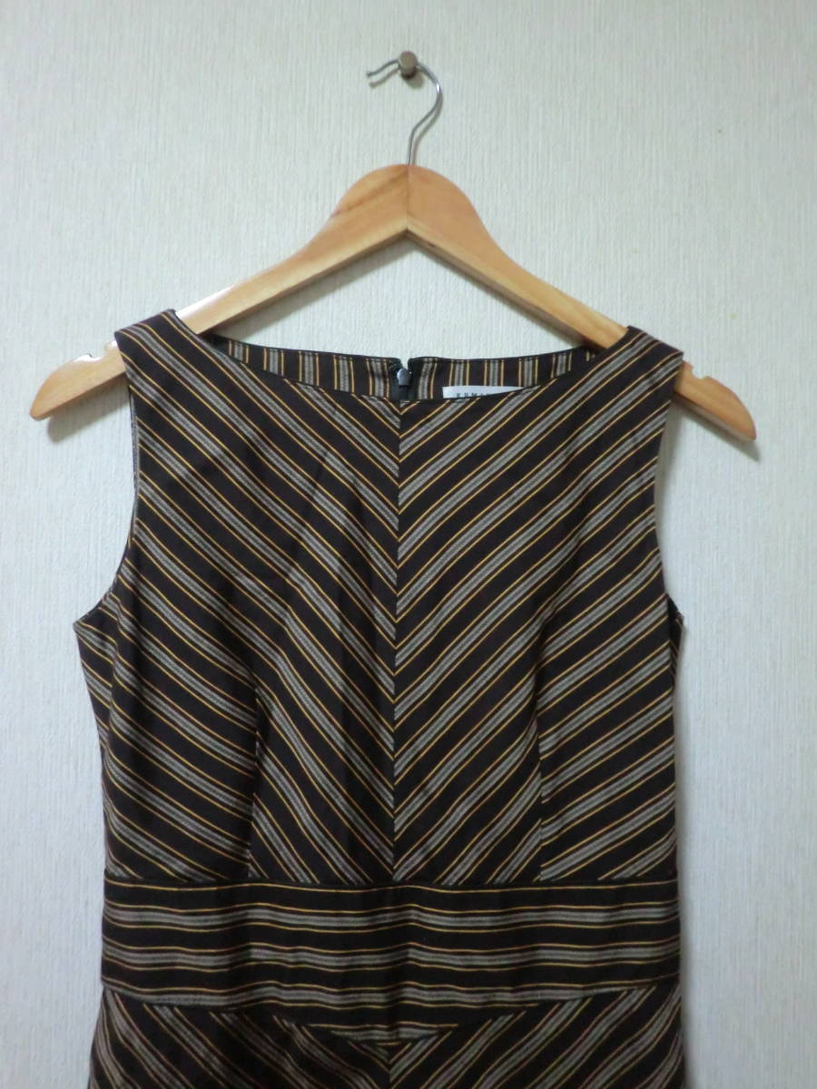  Kumikyoku sisk Miki . comb sKUMIKYOKU SIS One-piece no sleeve cotton mi leak height lady's brown group size:2