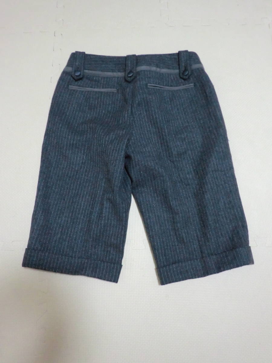  beautiful goods KUMIKYOKU Kumikyoku shorts Short stripe wool material put on footwear feeling eminent made in Japan lady's bottoms gray series size:1