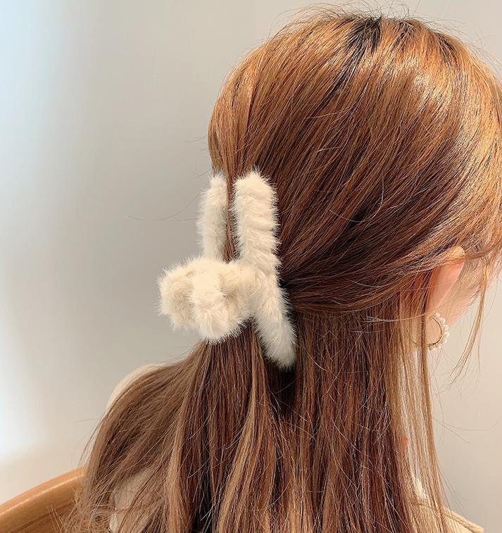  fur Vance clip hair clip autumn winter Korea oru tea n pink 