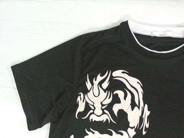 ●【M.R.K】プリント半袖Tシャツ L 黒 ブラック 白　※微難有・美品_画像4