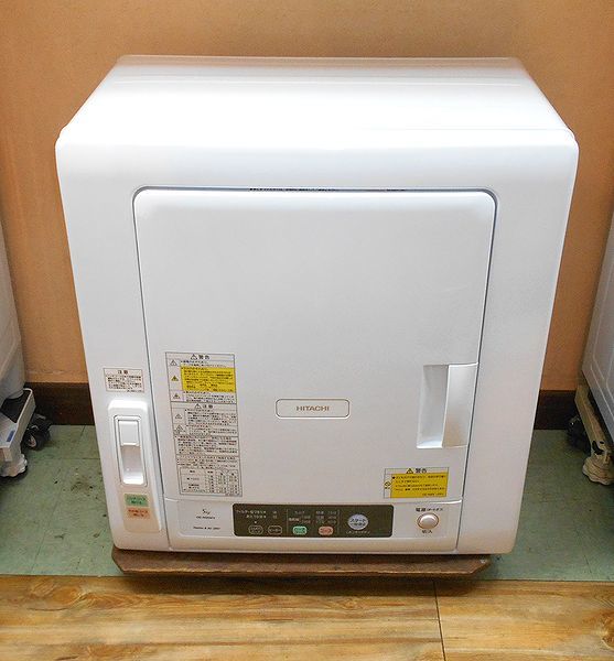 白 フリル付 HITACHI 日立 電気衣類乾燥機 DE-N50WV(W) - 衣類乾燥機