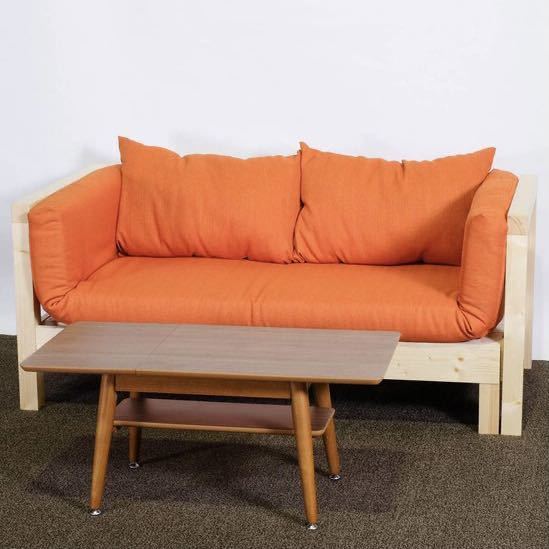  new goods Northern Europe pine sofa bed orange . length sofa bed Country semi single rack base bad duckboard mattress Northern Europe 2 person for holiday house 