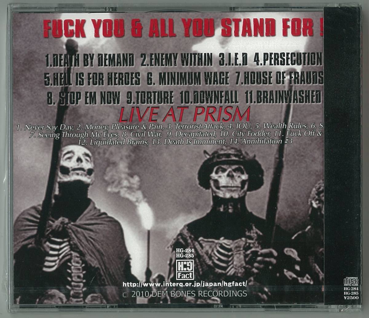 BROKEN BONES／ FUCK YOU & ALL YOU STAND FOR　国内ＣＤ帯付　　検キー hardcore discharge g.b.h chaos u.k exploited disorder crass _画像2