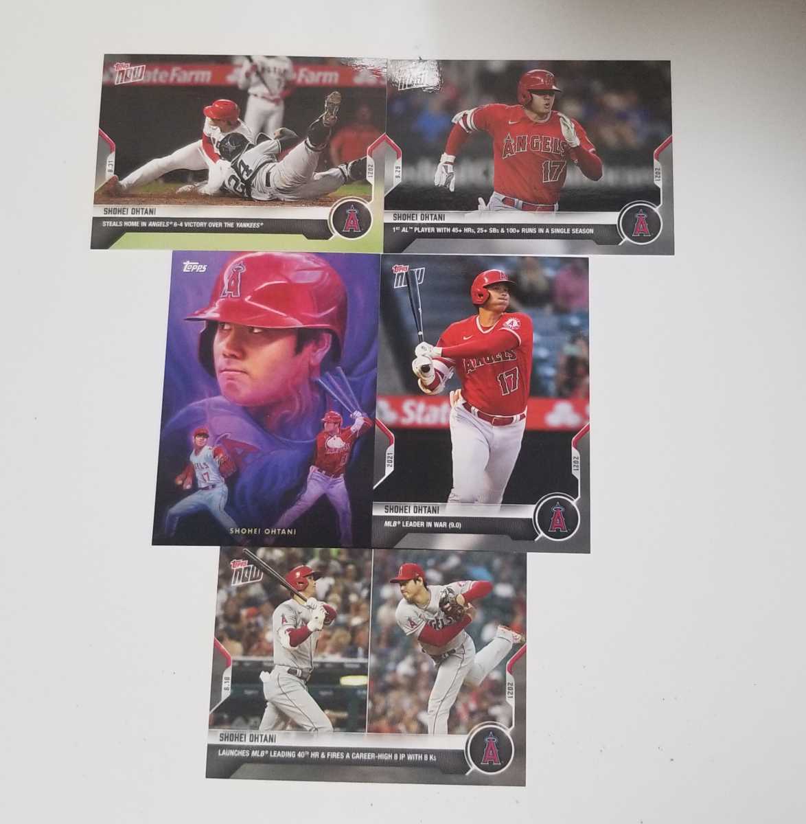 大谷翔平　2021年　カード　5枚セット　Shohei Ohtani 2021 Topps Now Card_画像1