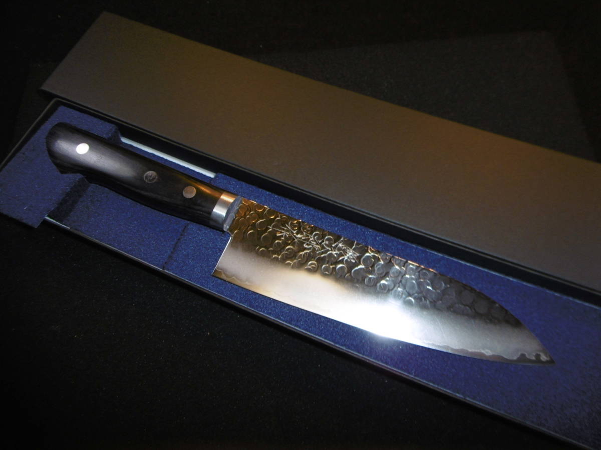 柔らかな質感の 銀次郎作 V金本割込ゴールド 限定販売品no787 三徳包丁 手造 三徳包丁、万能包丁 柔らかな質感の 銀次郎作 V金本割込ゴールド 限定販売品no787 三徳包丁 手造 三徳包丁、万能包丁