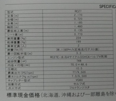 CBR750　(RC27)　車体カタログ　CBR750　古本・即決・送料無料　管理№ 4863 CB04_画像10