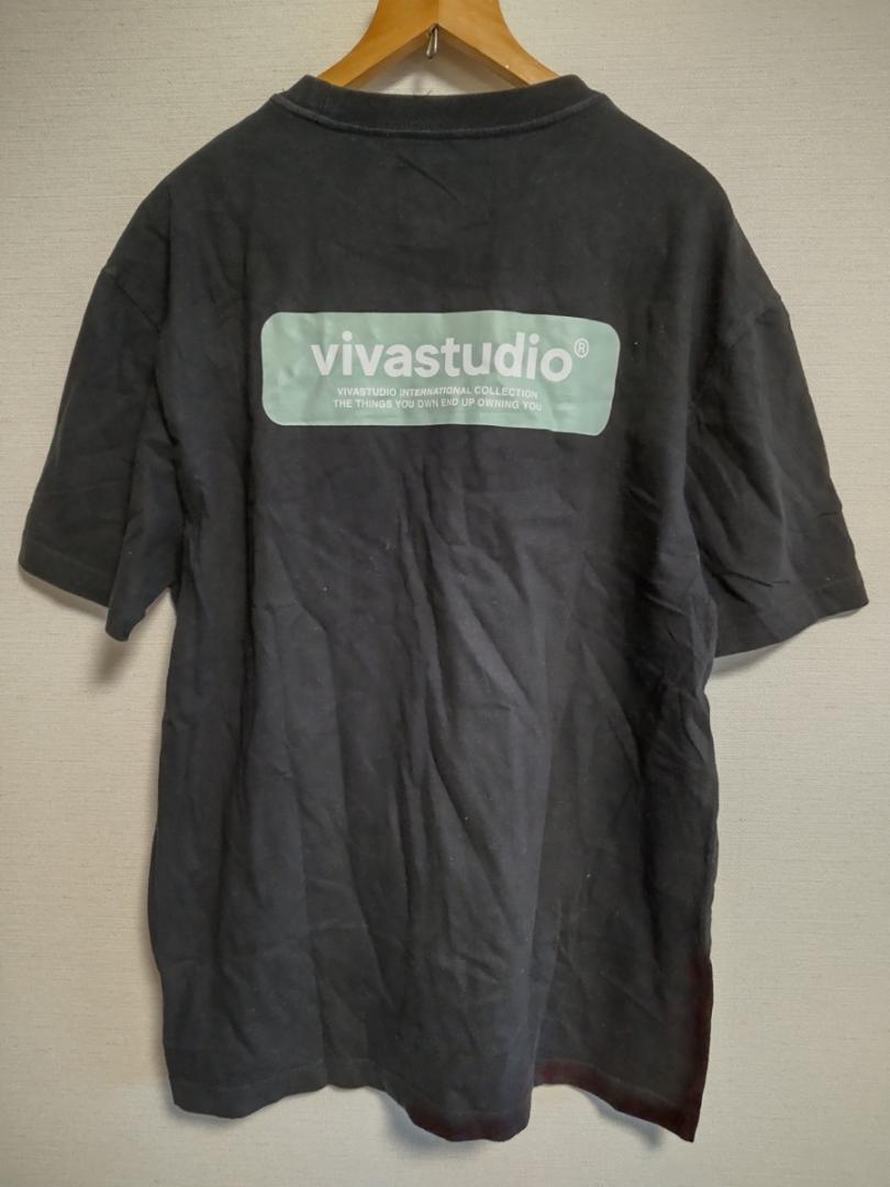 ビバスタジオ VIVASTUDIO Tシャツ 半袖 BLACK ロゴ バック