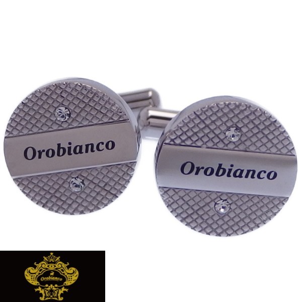 カフス カフスボタン Orobianco オロビアンコ シルバー クリア スワロフスキー ORC209A ビジネス メンズ ブランド プレゼント カフスマニア 
