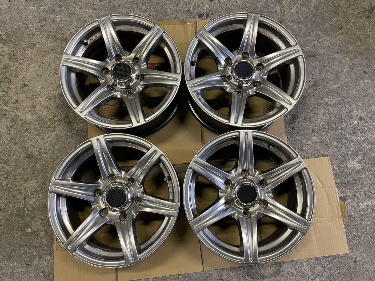 美品!】メーカー不明 社外アルミホイール 16インチ×7J +25 PCD139.7