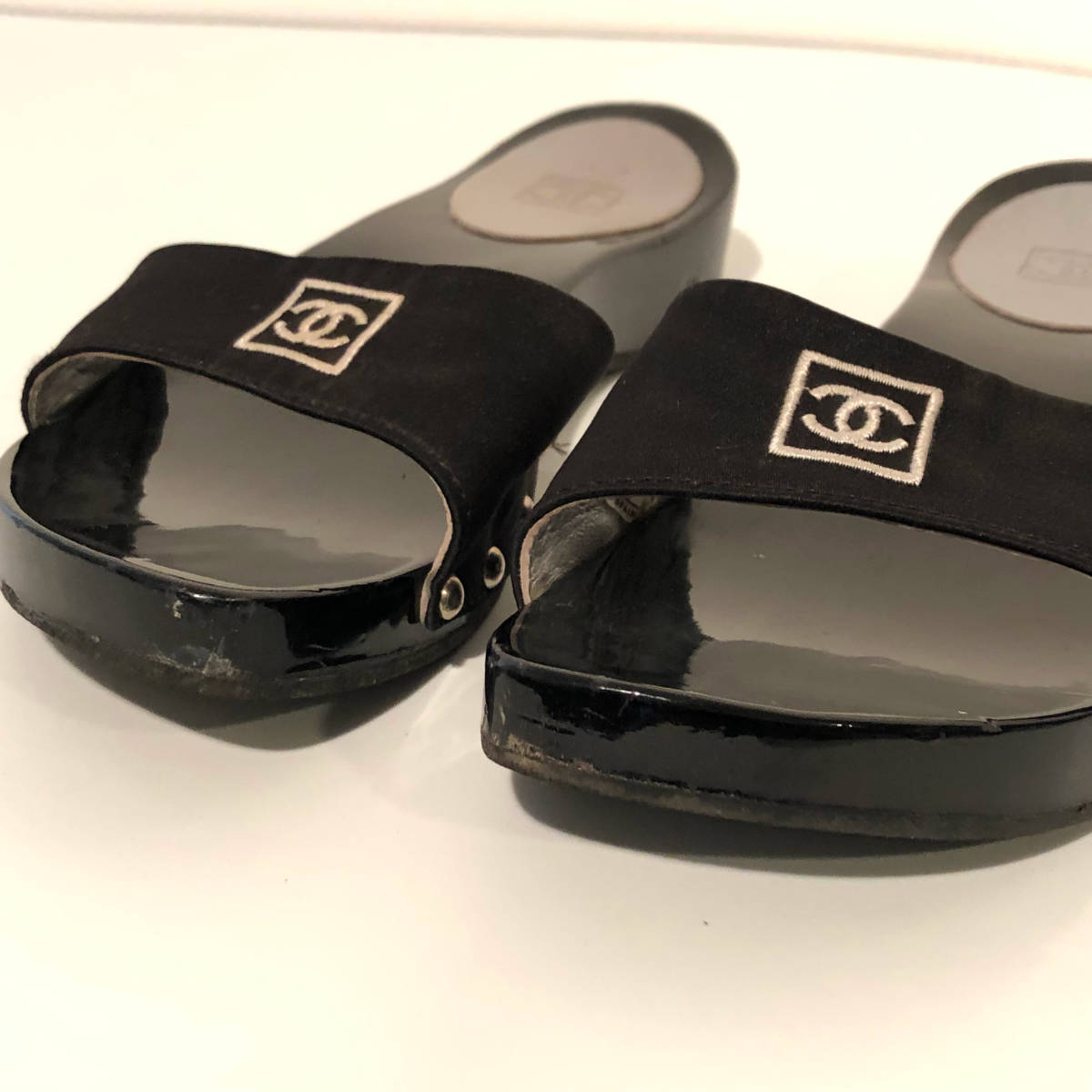 神104-36☆ シャネル CHANEL スポーツ ミュール サイズ34 約21~21.5cm