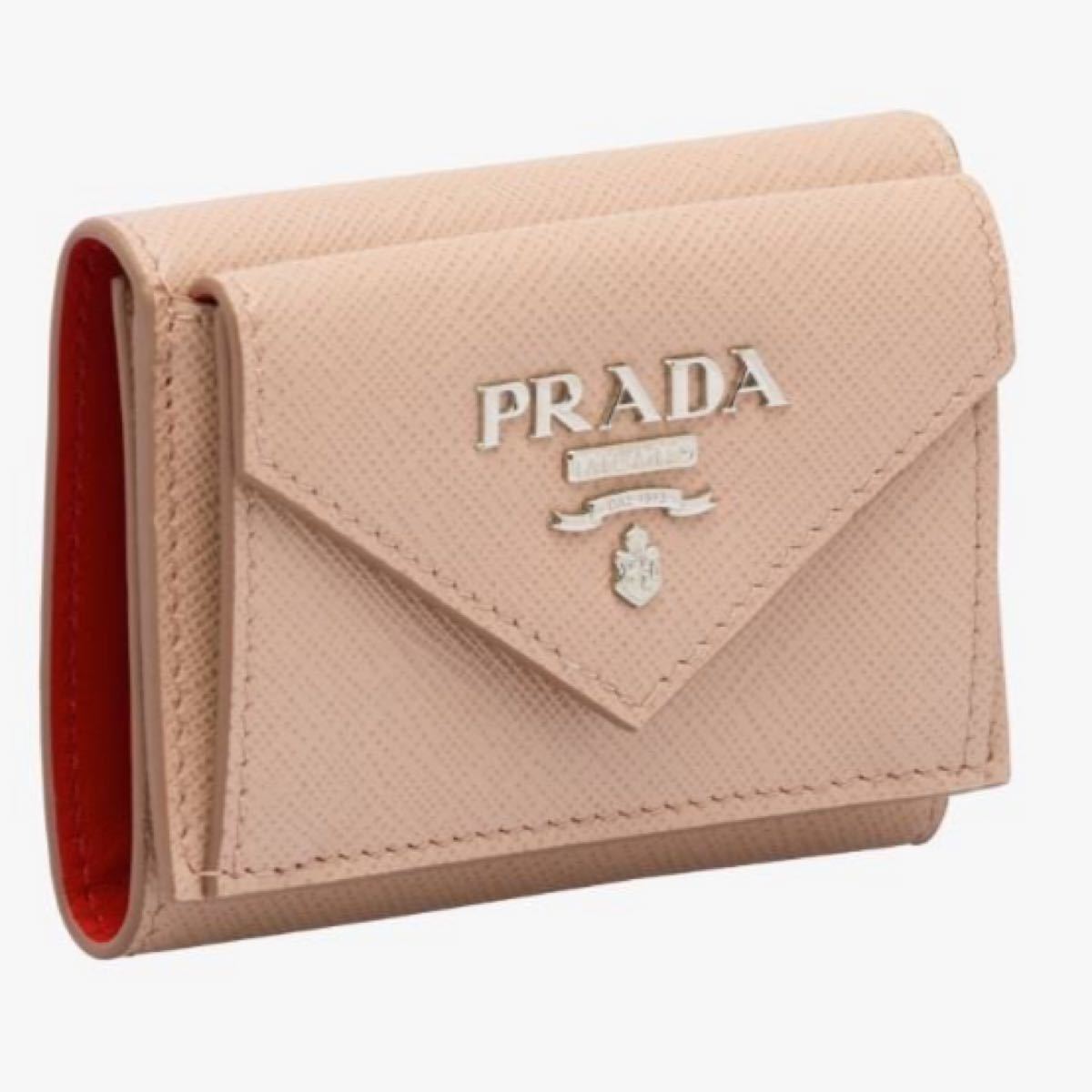 新品 PRADA プラダ サフィアーノ バイカラー 三つ折り ミニ ウォレット