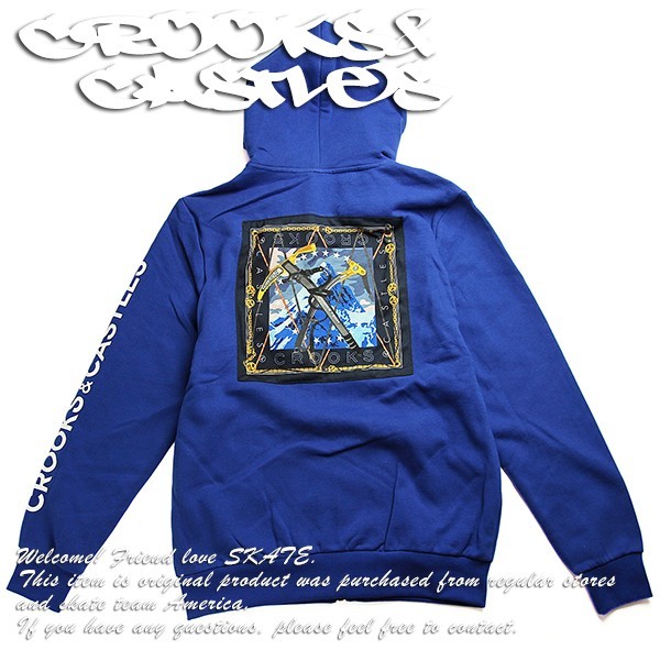 CROOKS & Castles (クルックス アンド キャッスルズ) パーカー ジップフード Zip Hood Mount Crooks Blue_画像4