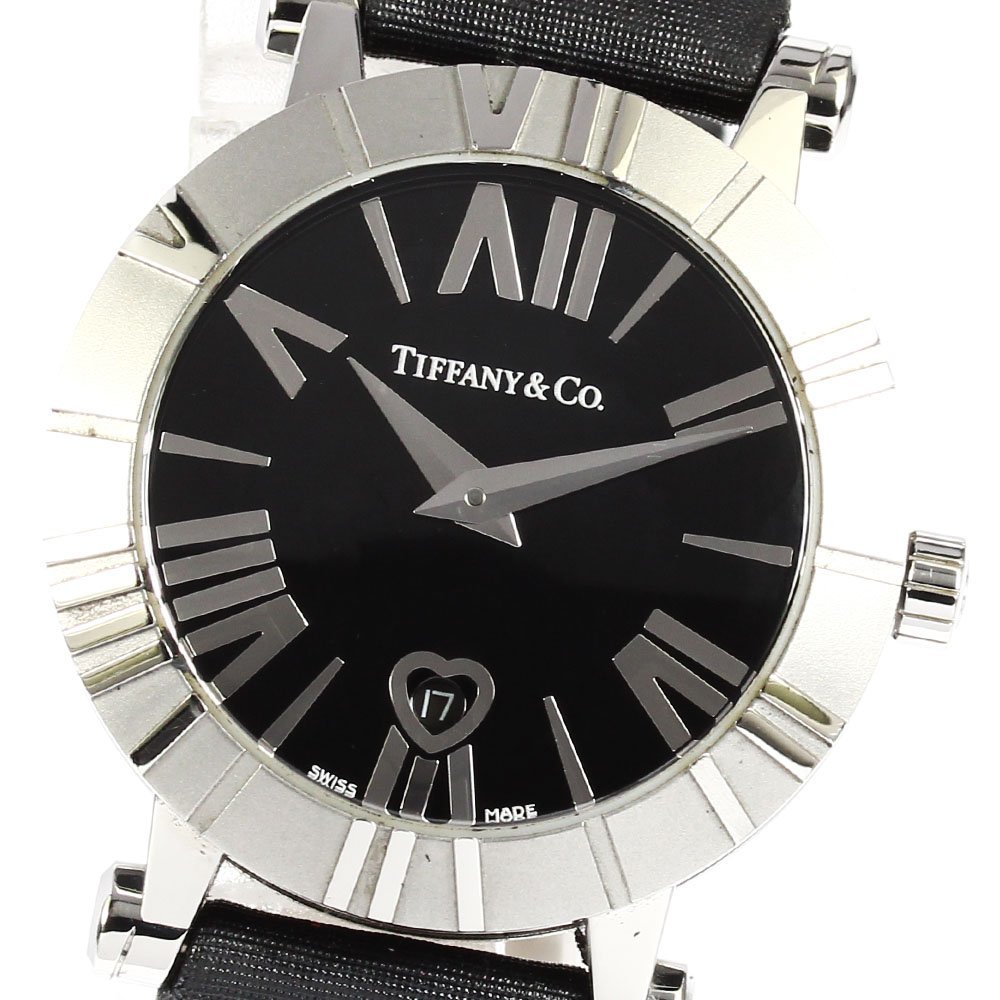 動作OK】TIFFANY&Co ティファニー アトラス 腕時計 ブラック