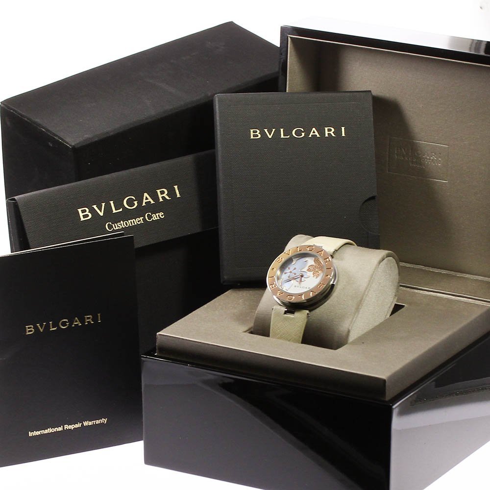 ★箱・保証書付き【BVLGARI】ブルガリ B-ZERO1 フラワーモチーフ ダイヤ BZP35S クォーツ ボーイズ_700634【ev20】