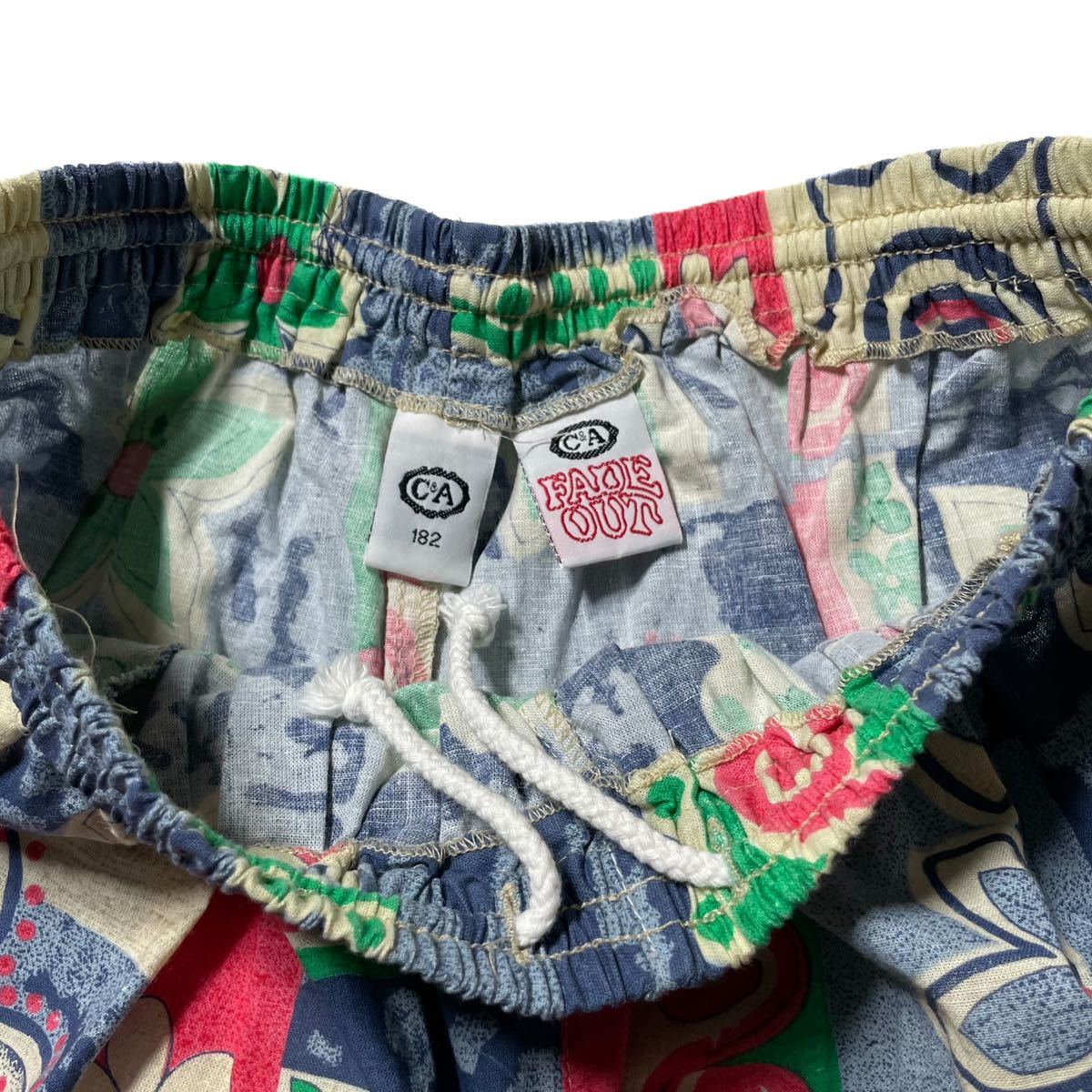 90s USA製 Vintage All Pattern Easy Pants イージーパンツ アロハ デザイン 総柄 パジャマ ヴィンテージ ビンテージ 花柄 フラワー_画像4