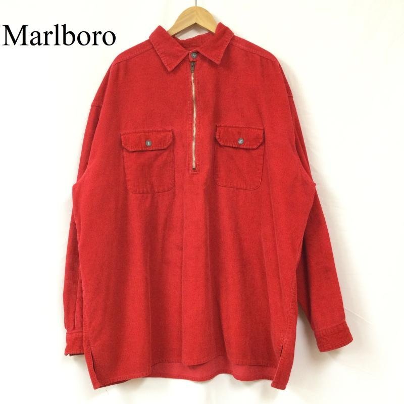 新しいブランド Marlboro マルボロ ハーフジップ コーデュロイ シャツ ジャケット古着