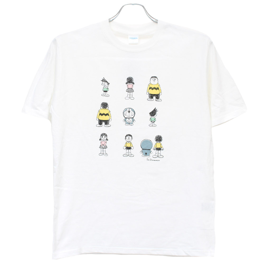 【新品】 L ホワイト ドラえもん 半袖 Tシャツ メンズ ジャイアン キャラクター プリント クルーネック カットソー_画像3