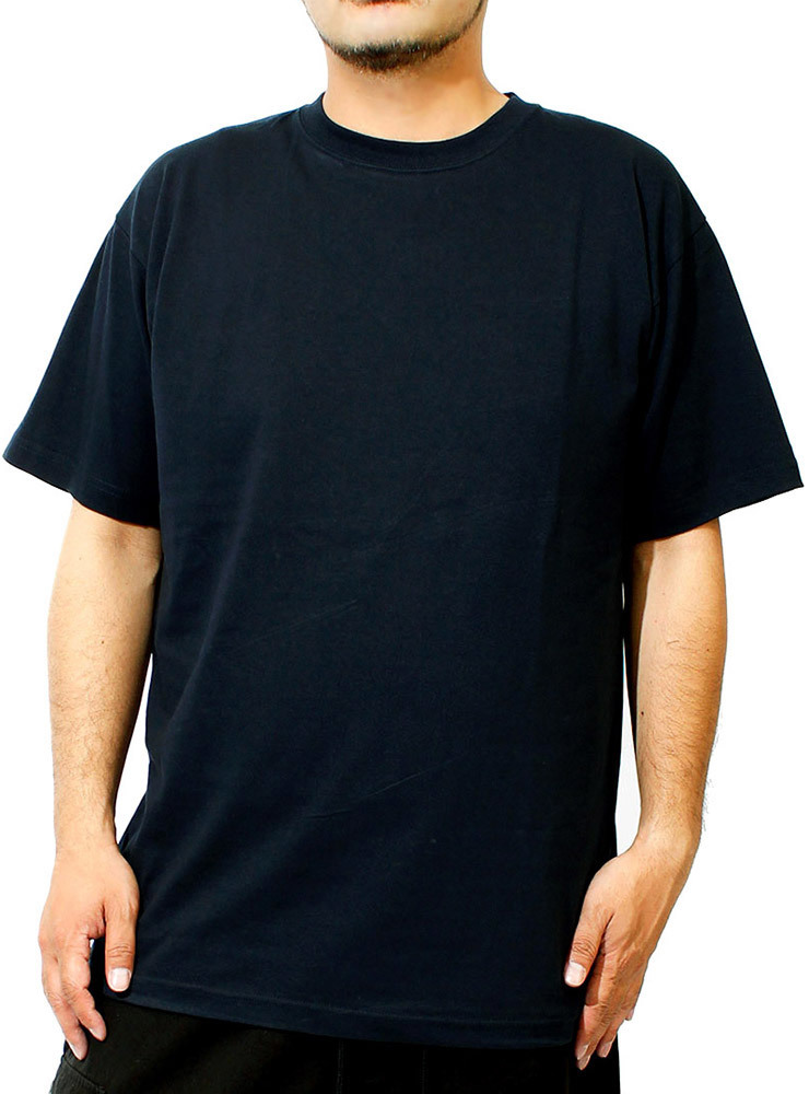 【新品】 5XL ネイビー Tシャツ メンズ 大きいサイズ 半袖 クルーネック オープンエンド マックスウェイト 無地 カットソー_画像1